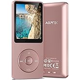 AGPTEK A02PL 64GB MP3 Player, 70 Hours Playback Lossless Sound Music Player, Supports up to 128GB(Rose Gold)