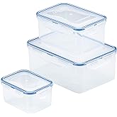 LocknLock Easy Essentials Food Storage lids/Airtight containers, BPA Free, 6-Piece, Clear