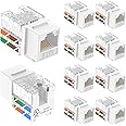 VCE Cat6 90 Degree Slim RJ45 Keystone Jack Insert [UL Listed] 10-Pack, Ethernet UTP Cat 5e Cat 6 Keystone Connector