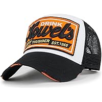 ililily Maui Embroidery Patch Casual Mesh Baseball Cap Distressed