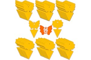 USKICH 96PCS Fruit Fly Sticky Traps, Gnat Traps Insect Trap for Plants Kitchen Indoor and Outdoor