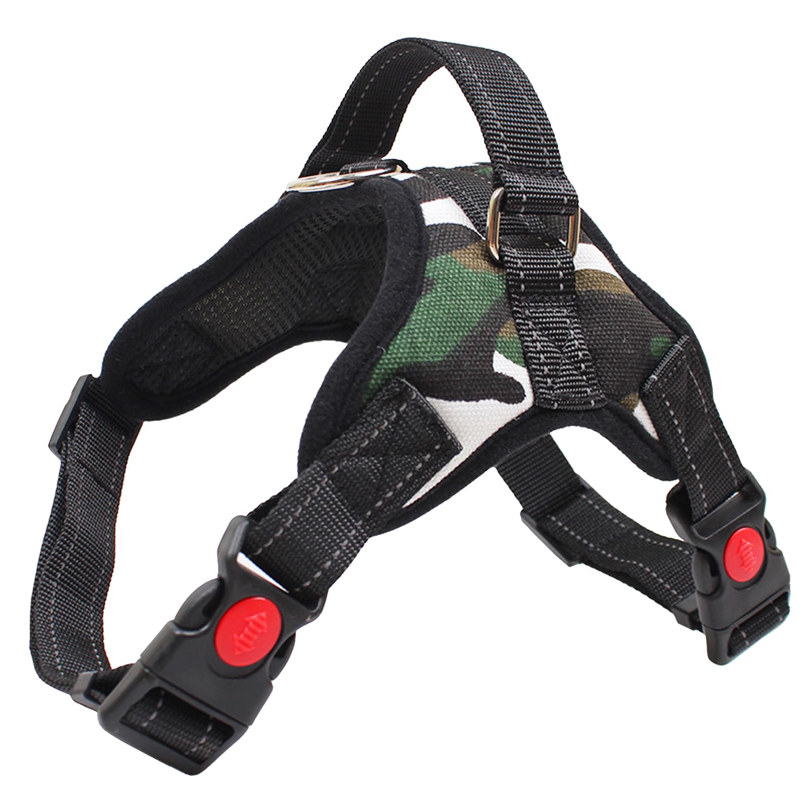 FYY Dog Harness No Pull, Breathable Adjustable Pet Vest, Reflective Oxford Easy Control Dog Harness with Sturdy Handle for Small Medium Large Dogs M-Camo