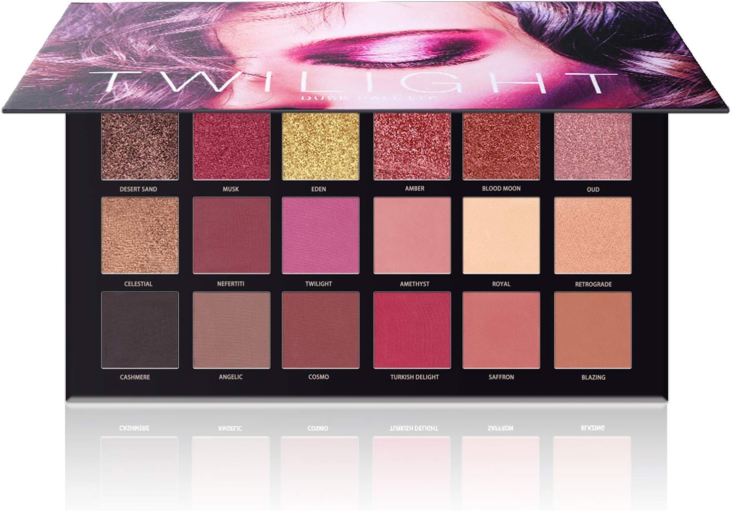 Professional 18 Pigmented Eye shadow, 10 Matte + 8 Shimmer, Velvet Texture Blendable Long Lasting Eyeshadow Palette