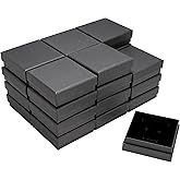 Jewelry Gift Box, 3.5 x 3.5 inches Pack of 24, Velvet Lined Foam Insert for Necklaces, Earrings, Rings, Pendants (Black)