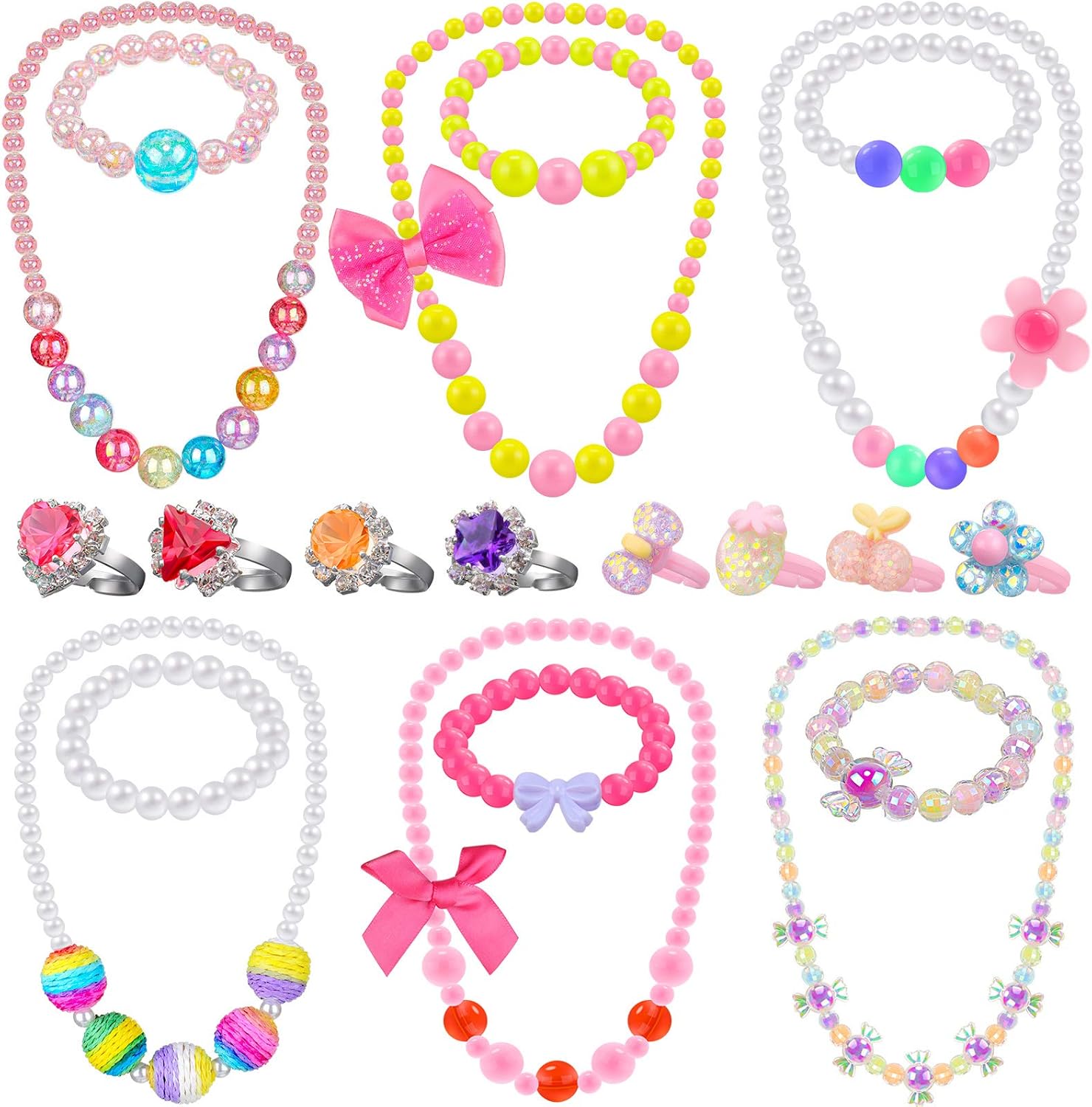 Girl Princess Necklace New sales Bracelet Jewelry sold out Sets 6 Set Includes