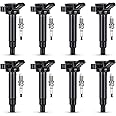UF230 Ignition Coil & 4504 Double Iridium Spark Plug for Toyota Tundra Sequoia LandCruiser 4Runner/Lexus GS430 GX470 LS430 LX470 LX570 SC430 V8 Replaces#C1173 UF493 5C1196 90919-02230 90919-02259