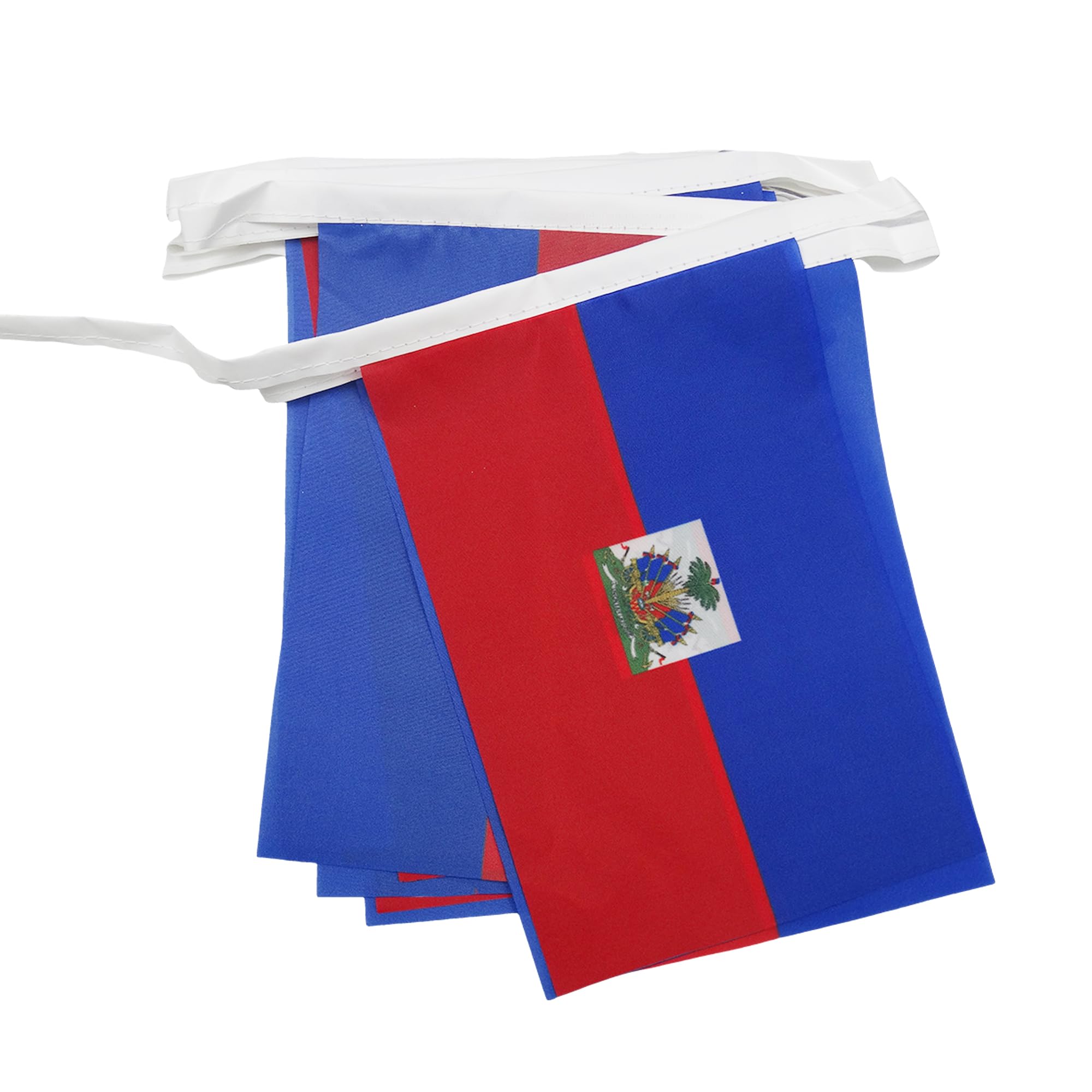 AZ FLAG Haiti Bunting Flag, 20 Ft Garland with 20 Small Haitian Flags 8'' x 6'', 100% Polyester String Pennant, 6 meters
