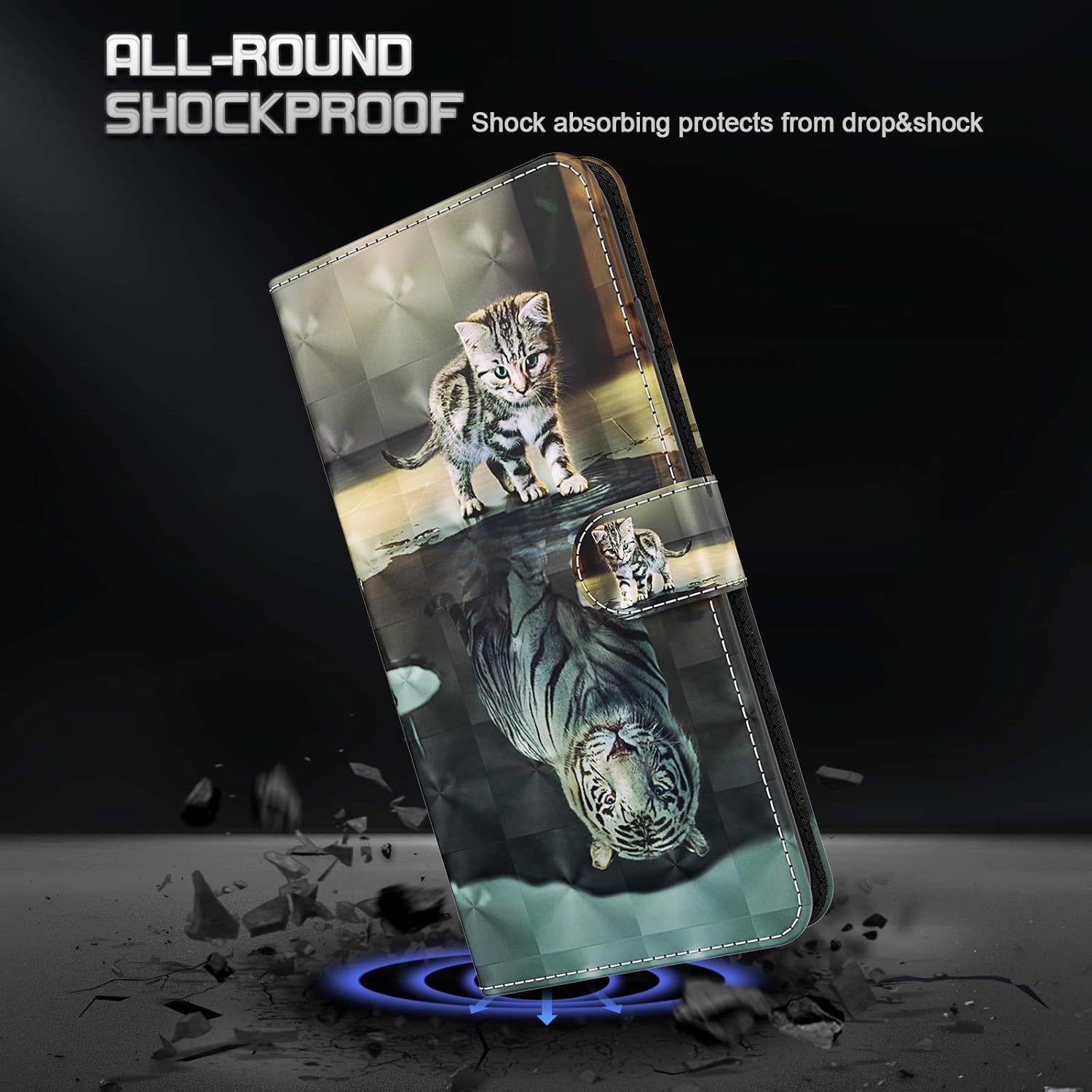 GLANDOTU Samsung Galaxy S20 FE/S20 FE 5G/S20 Lite Case Flip Wallet PU Leather Cover with Magnetic Button Standing Funstion Full-Body Protective Phone Cases - Image 5