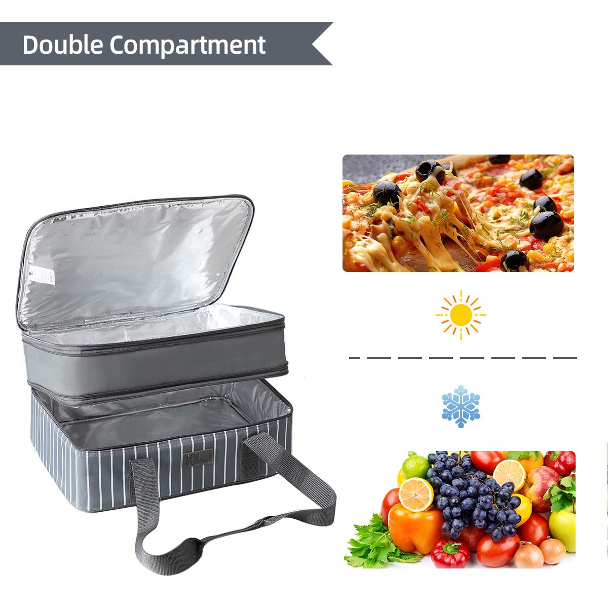 FE FUN ELEMENTS Casserole Carrier, Expandable Insulated Casserole Carriers for Hot or Cold Food, Lasagna Lugger for Parties, Fits 9