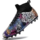 ZGWULZNGL Soccer Cleats Boys Youth Training Football Cleats Athletic Outdoor Girls Soccer Shoes High-top Kids Football Shoes for Little/Big Kid