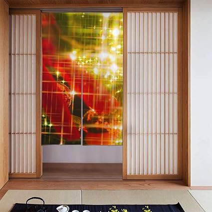 Amazon のれん おしゃれ 目隠し 暖簾 和風 キラッキラなクリスマスな飾り 玄関カーテン ロング 遮光 断熱防寒 間仕切り のれん 玄関 キッチン リビング 飲食店 出入り口 幅86cm 丈143cm のれん オンライン通販