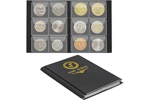 Uncle Paul Coin Album Coin Holder Coin Collection Book for Collectors CS37 (Elegant Black, 45x45 MM Pocket [Fits coins under 40mm])
