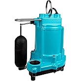 Little Giant 6EC-CIA-SFS 1/3 HP, 115-Volt, 3180 GPH Automatic Cast Iron Submersible Sump/Effluent Pump with Polypropylene Bas
