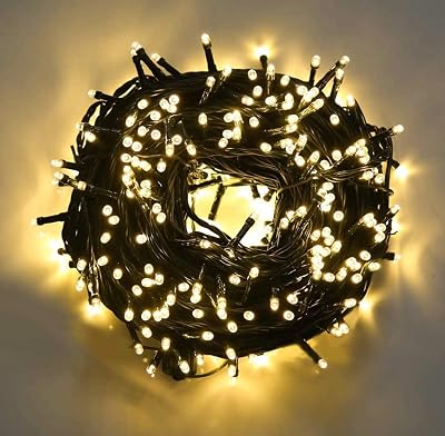 SHATCHI 1000 LEDs Fairy String Lights 55m Warm White Green Cable 8 Modes UK Plug