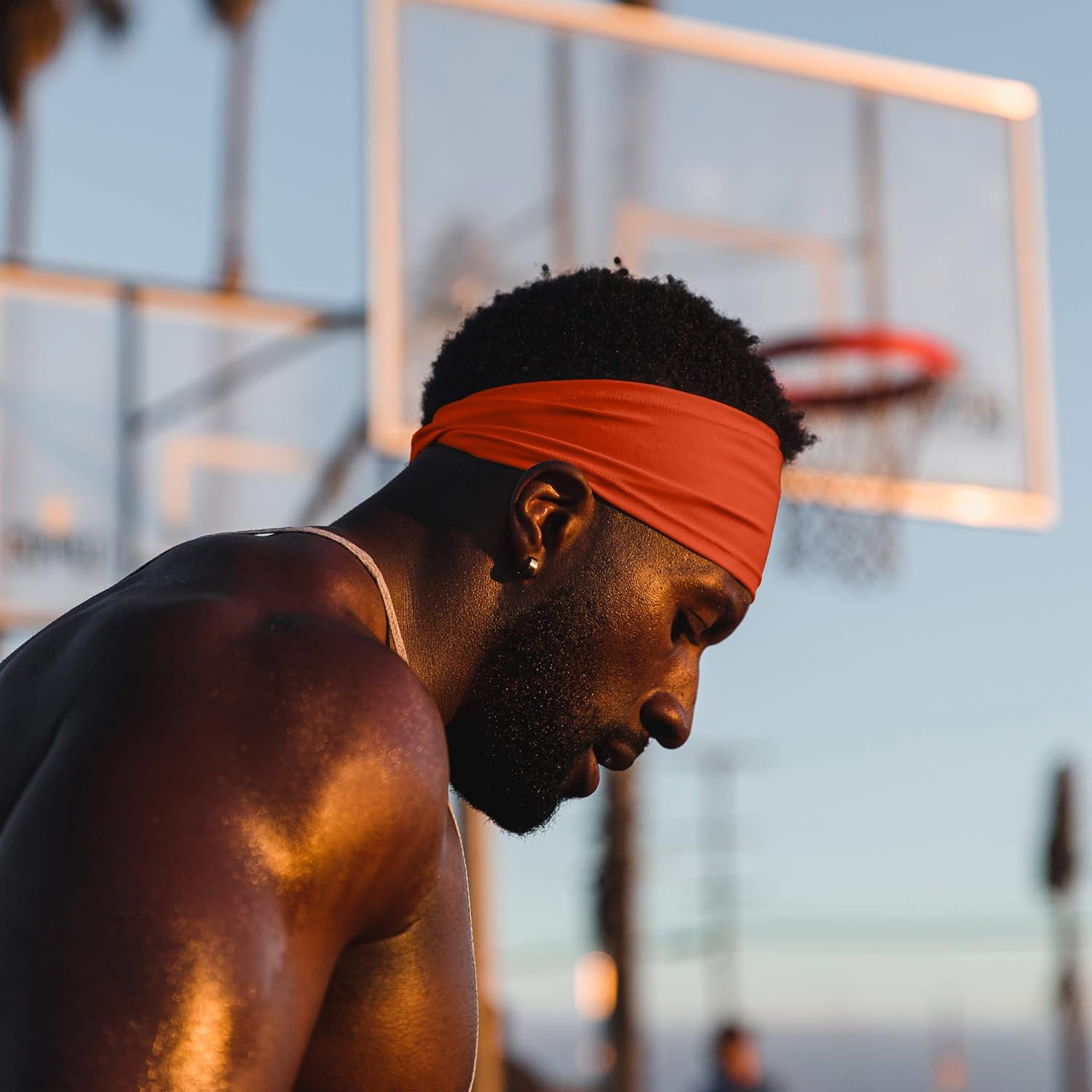Suddora Solid Color Wide Headband/Sweatband - Workout, Football, Soccer, Yoga (Orange): Sports & Outdoors