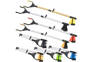 Umigy 16 Pack Grabber Reacher Tool for Elderly 32 Inch Foldable Pick up Stick Grabber Lightweight Reaching Tool Long Handy Mobility Aids for Trash Pick Up, Litter Picker, Arm Extension, 8 Color