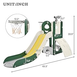 Virubi 5 in 1 Toddler Slide Playset, Climbing Toys