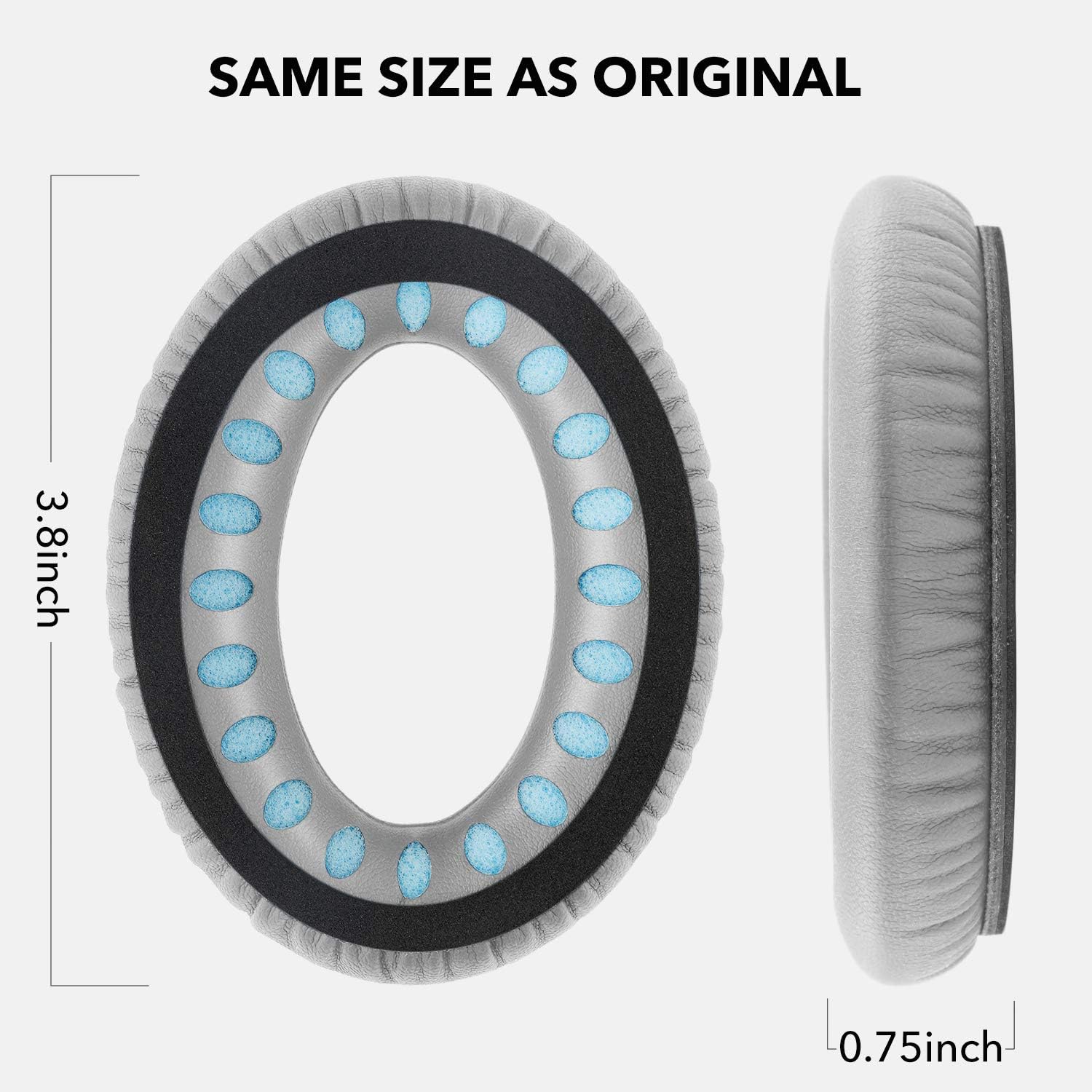 Bose Quiet Comfort 35 Replacement Ear Pads Cushions Earpads Accessories for Bose QC 35 /35II Made of Protein Lambskin Memory Foam (Gray): Electronics