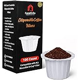 100 Count Fanativita K Cup Coffee Filters Disposable for Keurig Single Cup, Compatible with All Reusable K Cups (White)