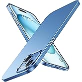 TORRAS Slim Fit Designed for iPhone 15 Case, [Ultra Thin as No Case on][Velvety Touch] Sturdy Protective Cover with Anti-Scratch Hard Plastic Super Slim Phone Case for iPhone 15 (6.1"), Blue