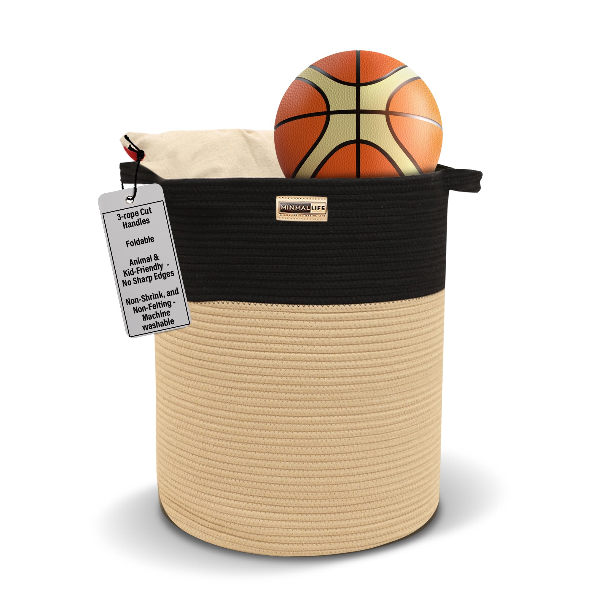 Minmallife Cotton Rope Basket for Storage with