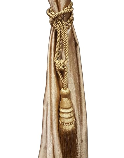 Kunal Enterprises Set Of 2 Beautiful Curtain Tie Backs (Tassels_Brown)