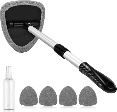 AstroAI Car Windscreen Cleaner with Telescopic Handle 4 Microfiber Pads Kit