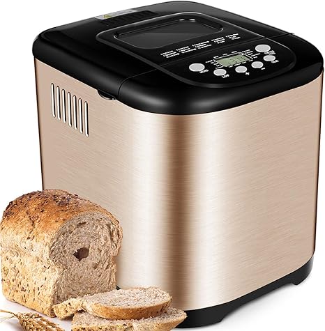 Amazon De Yabano Brotbackautomat Mit 15 Programmen Programmierbare Brotbackautomat Mit Zeitvorwahl Bis Zu 15 Stunden Warmhaltefunktion 1 H 3 Brotgrossen Und 3 Braunungsgraden Fur Joghurt Brot Ohne Gluten Kuchen