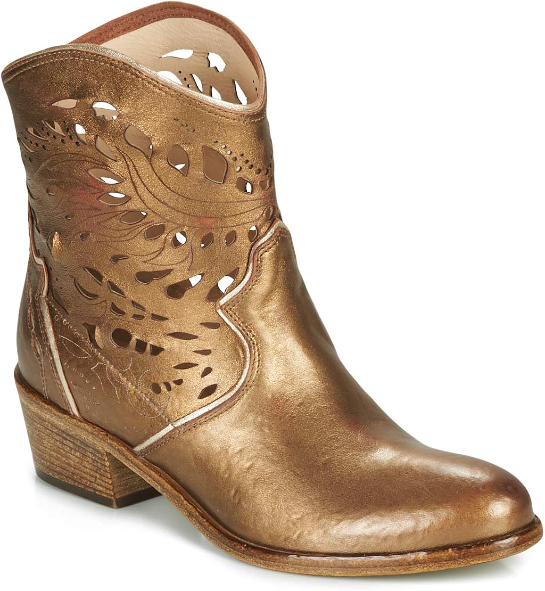 bronze ankle boots