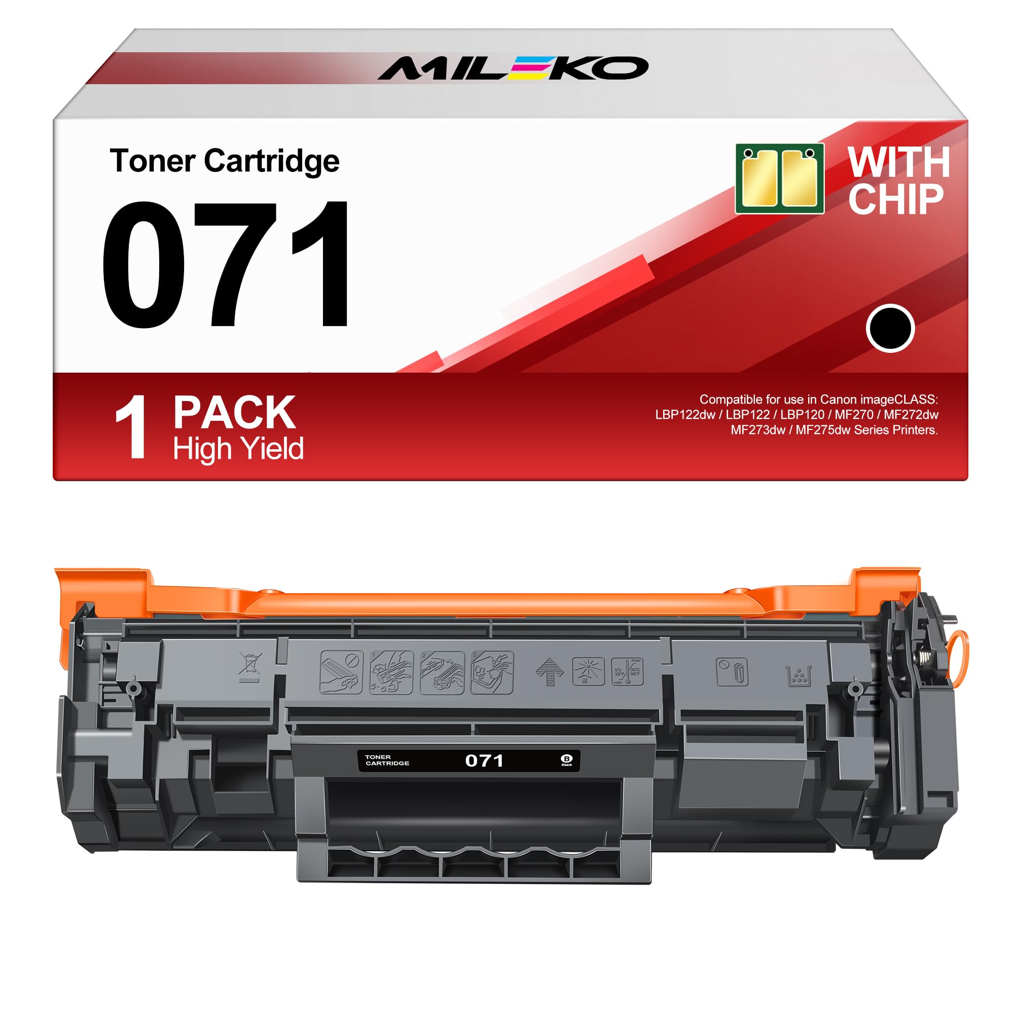 Photo 1 of 071 Black Toner Cartridge 1 Pack Compatible Replacement for Canon 071 071H Black Toner to Work for Canon imageCLASS LBP122dw LBP122 LBP120 MF270 Mf272dw Mf273dw Mf275dw Printers