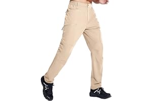 ISEEGZ Men's Hiking Pants, Quick Dry Travel Pants Men Lightweight Outdoor Large Pocket Casual Work Pants Water-Resistant