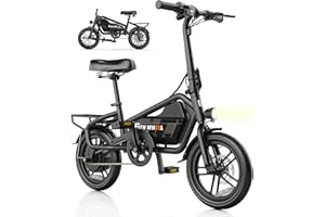 5TH WHEEL EB20 Electric Bike with 25 Miles PAS Range, Peak 650W Motor & 20 MPH, 3 Speed Modes & 14" Tires, Mini Foldable Electric Bikes for Adult with Adjustable Seat, Commuting E Bikes with Key