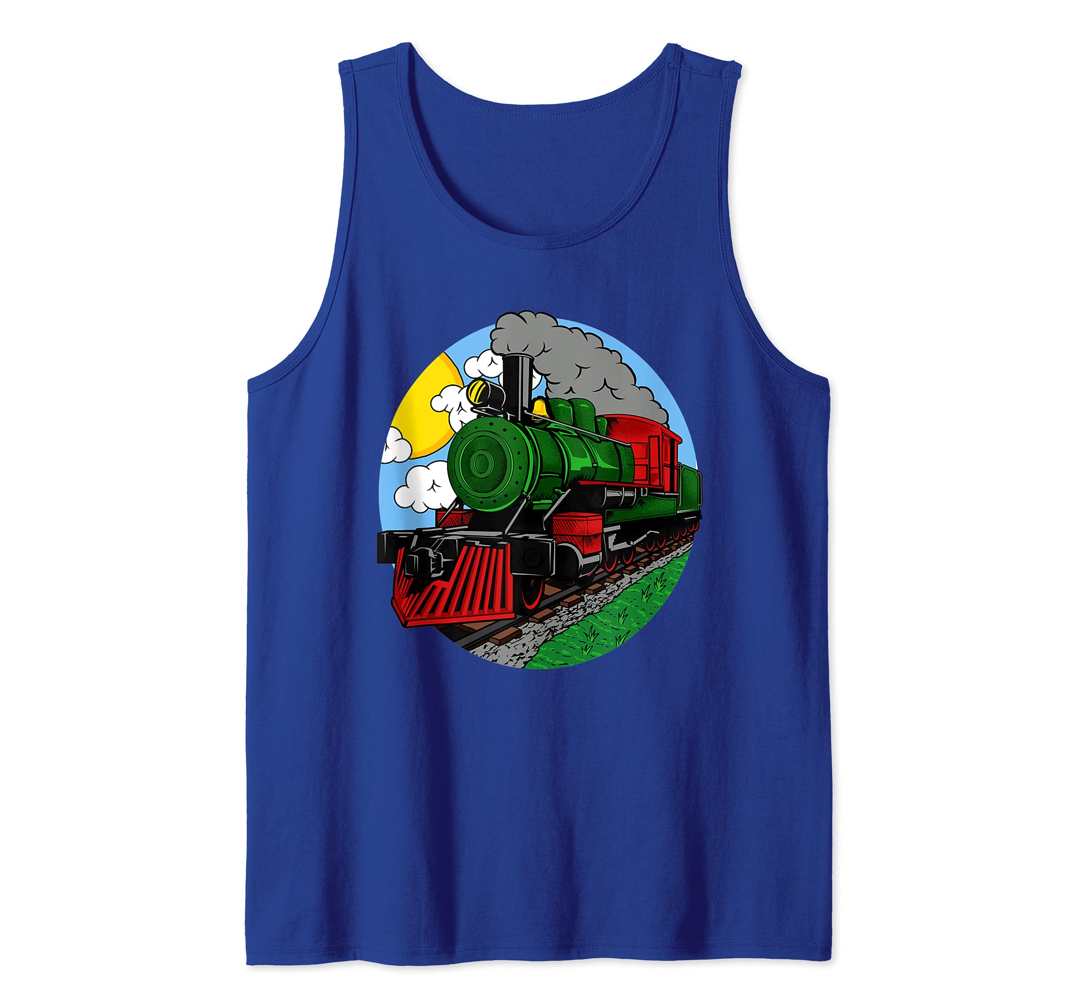 Steam Locomotive Gift For Boys or Girls Railroad Train Tank Top