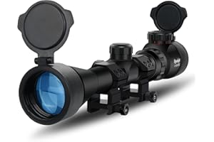 BESTSIGHT 3-9X40 Rifle Scope,Red & Green Illumination System,Rangefinder Reticle Riflescope for Hunting with 20mm