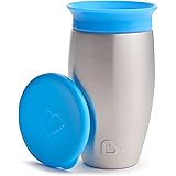 Munchkin Miracle Stainless Steel 360 Sippy Cup, Blue, 10 Ounce