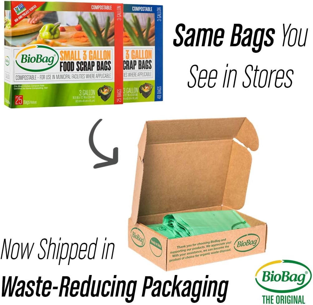 BioBag Compostable Countertop Food Scrap Bags, 3 Gallon, 100 Count: Health & Personal Care