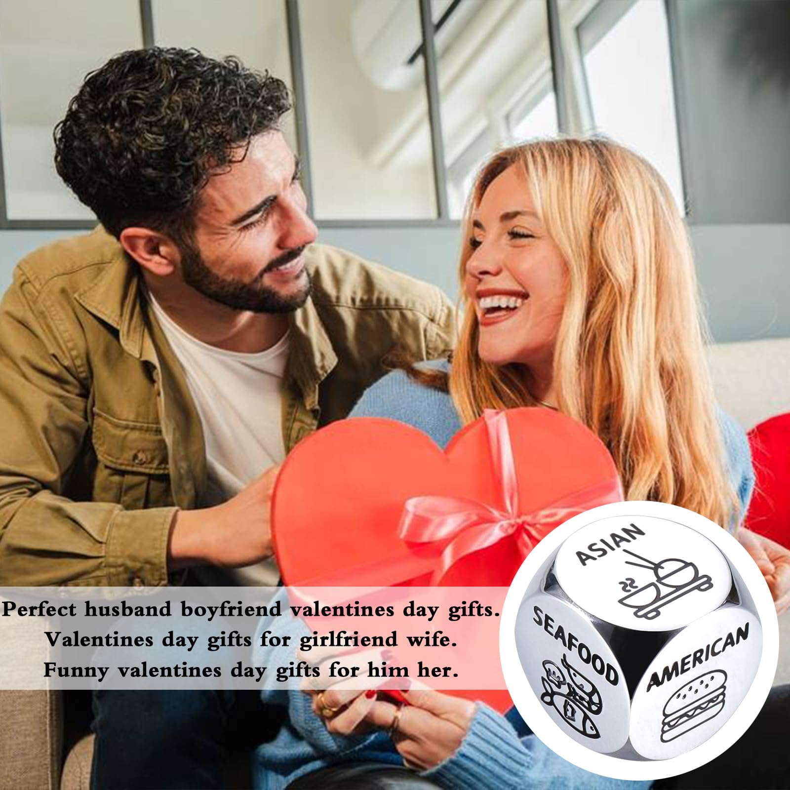 Anniversary Date Night Gifts for Couples Food Decision Dice Valentines Day Gifts for Him Her Boo Basket Stuffer Christmas Birthday Gifts for Husband Wife Boyfriend Girlfriend Funny Gifts for Men Women