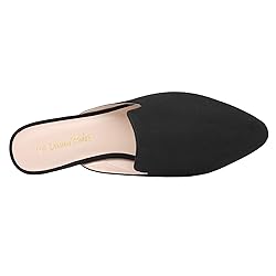 DREAM PAIRS Women's Flat Mules Pointed Toe Backless