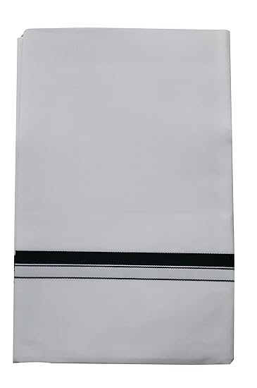 Men's Bombay Dyeing Premium 100% Cotton Double Dhoti,Size-380CM*127Cm_S115,White