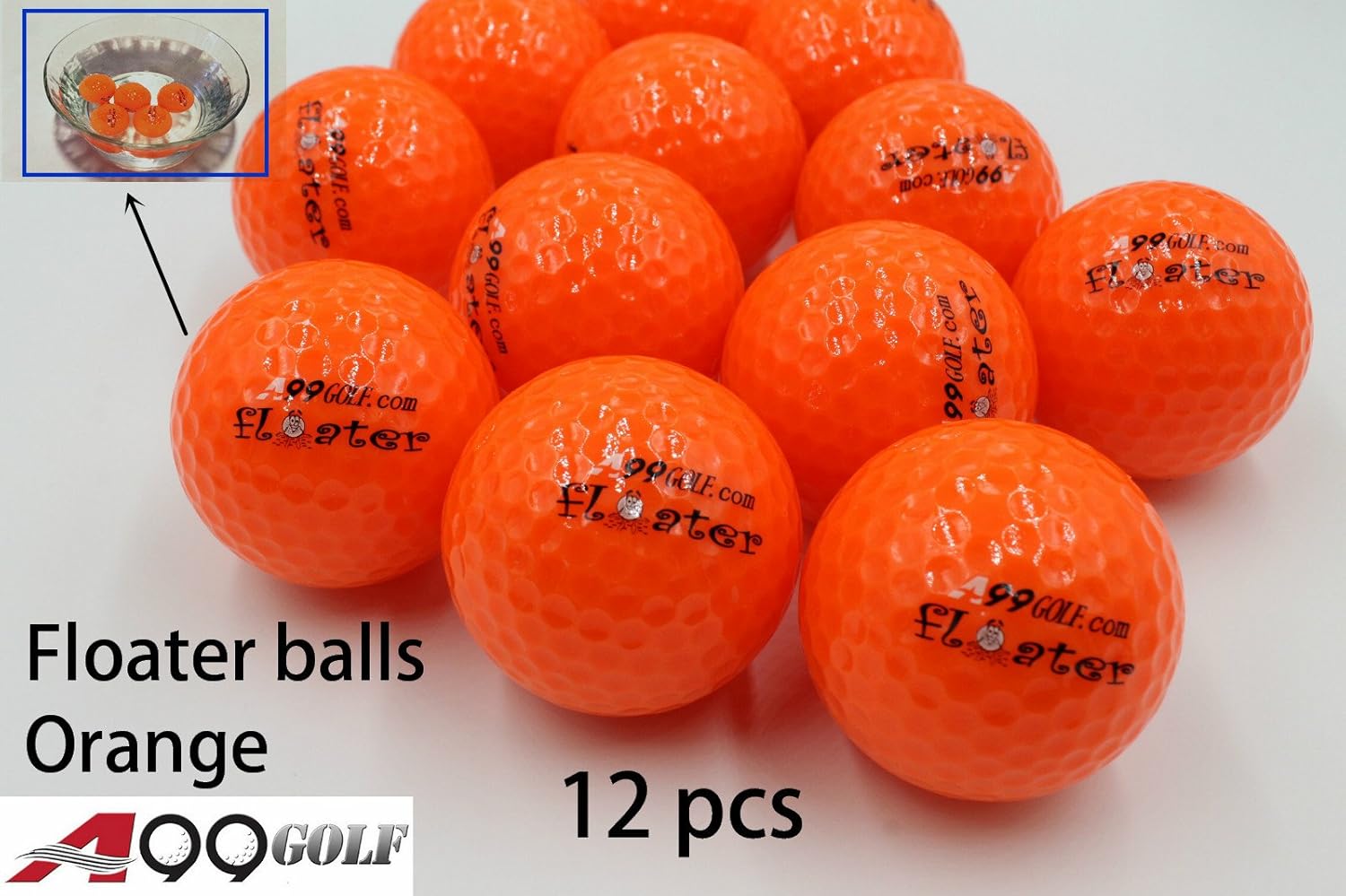 A99 Floating Golf Balls Floater Ball Float Water Range New (Orange 12