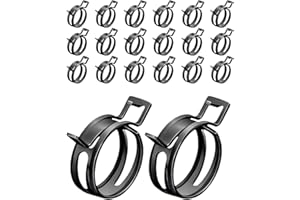 Wevdn 20PCS 3/8" ID Spring Band Type Clamps, 10mm Manganese Steel Fuel Line Pipe Spring Hose Clip, Low Pressure Air Clip Vacuum Hose Water Pipe Silicone Tube Clamps Fasteners