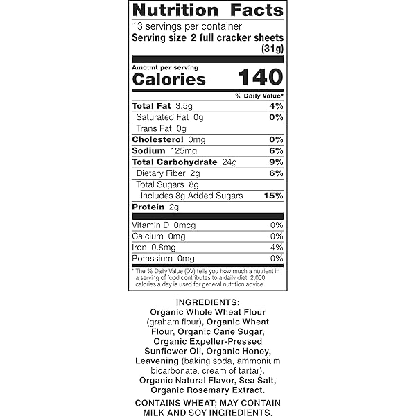 ANNIE’S ORGANIC HONEY GRAHAM CRACKERS, MADE WITH WHOLE GRAIN, 14.4 OZ