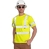 AYKRM Hi Vis T Shirt ANSI Class 3 Reflective Safety High Visibility Shirts (XS-6XL)