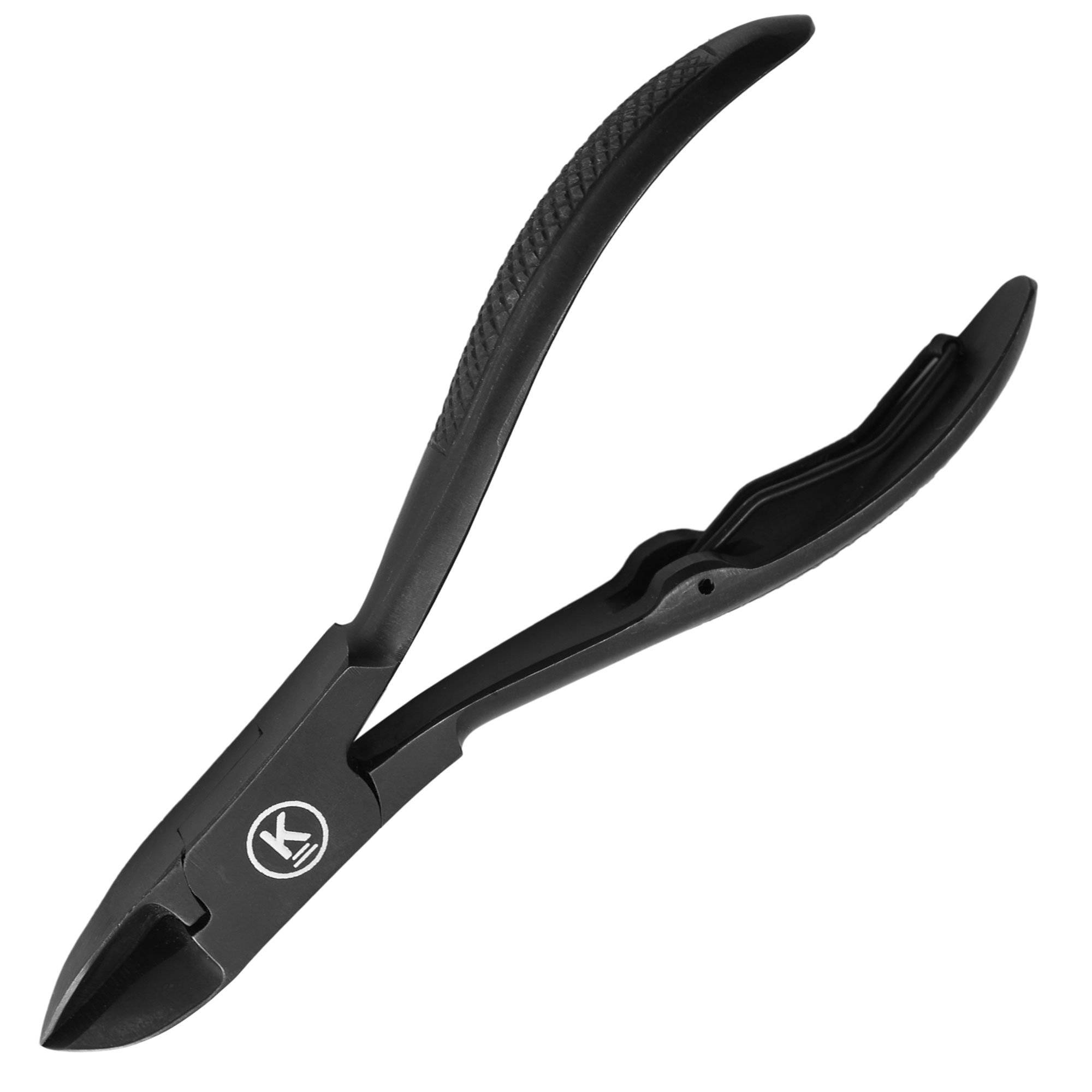 K-Pro Nail Nippers - Mens Heavy Duty Toenail Clippers/Cutters for Thick Toe Nails - Podiatry (Black)