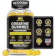EFFECTIVE NUTRA Creatine Monohydrate Gummies | 1g Per Gummy | Vegan Creatine Gummies Supplement for Men & Women | Strength, Muscle Growth, Energy, Endurance | Natural Lemon Flavor, Made in USA (90ct)