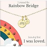 HOPE LOVE SHINE Rainbow Bridge Pet Memorial Necklace - Sympathy Gifts for Loss of a Pet - Cat & Dog Memorial Jewelry for Women & Men