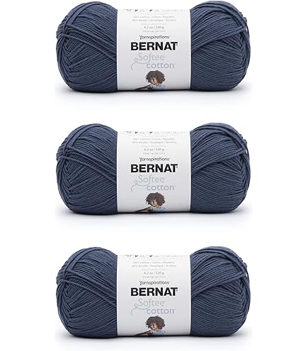 Ovillo De Hilo Bernat Softee Cotton - Blue Waves - 60% Algodón, 40% Acrílico - 120 G / 232 M