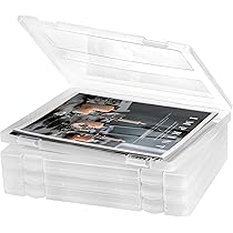 4PCS A4 File Portable Project Case,Portable A4 File Box Plastic Scrapbook Paper Storage Box For 8.5x11Inch Letter Paper,4 X Storage Boxes,Multicolor - View #4