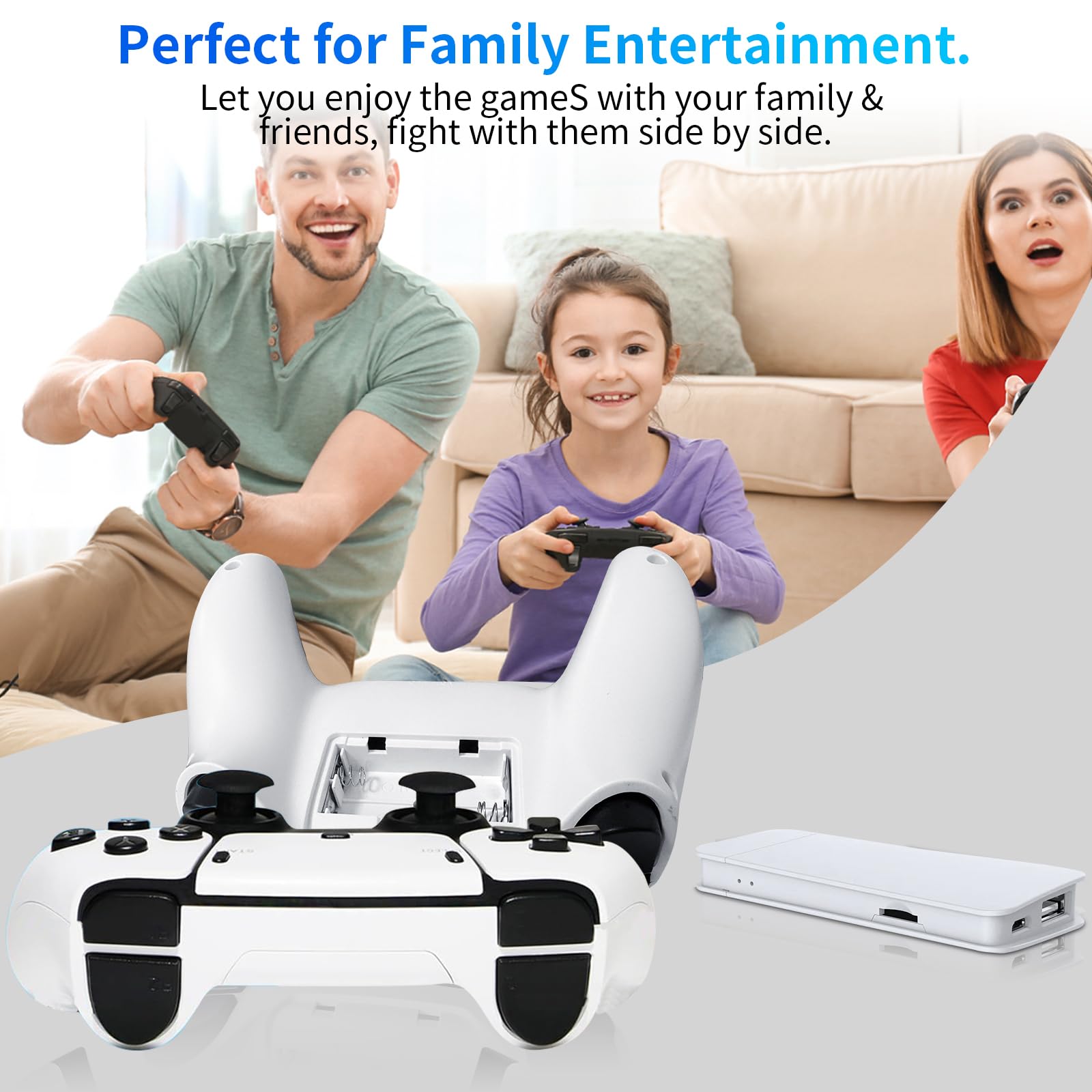 Retro Game Stick, Retro Gaming Console with Built-in 20000+ Classic Games, Wireless Game Stick, Retro Game Console 64GB, 4K, HDMI Output, 23 Emulators, Game Console with Dual 2.4G Wireless Controllers