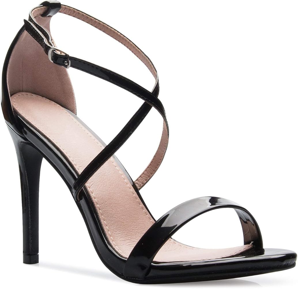 black strappy heels amazon
